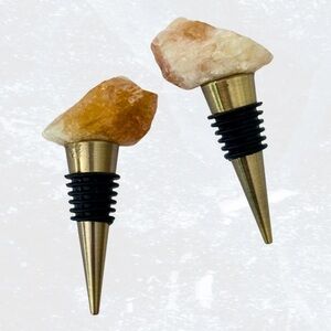 Natural Stone Wine Stopper (1) - Gold